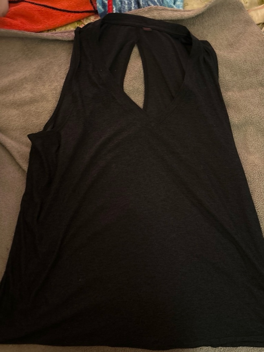 Black Sleeveless V-Neck Women's Tank Top